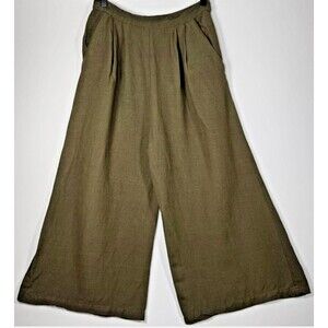 First Rite‎ Pants Womens Small Wide Leg Linen Blend Relaxed Fit California Made